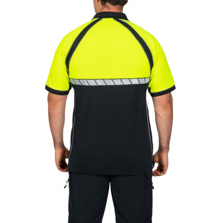Colorblock Short Sleeve Performance Polo | Dark Navy / Yellow