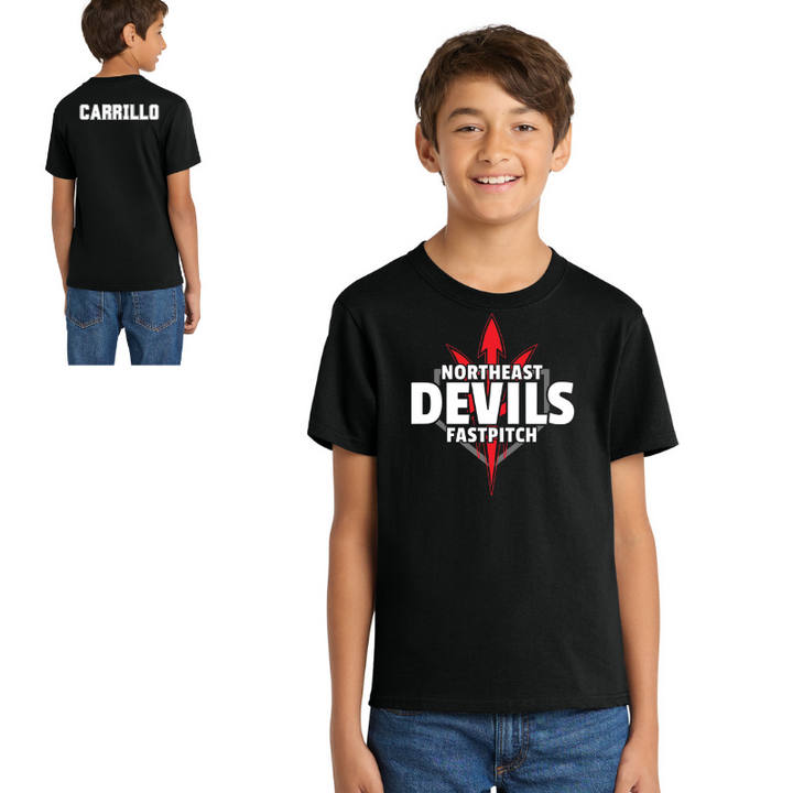 Northeast Devils FastPitch Logo SS Tee Unisex Adult &amp; Youth | Black