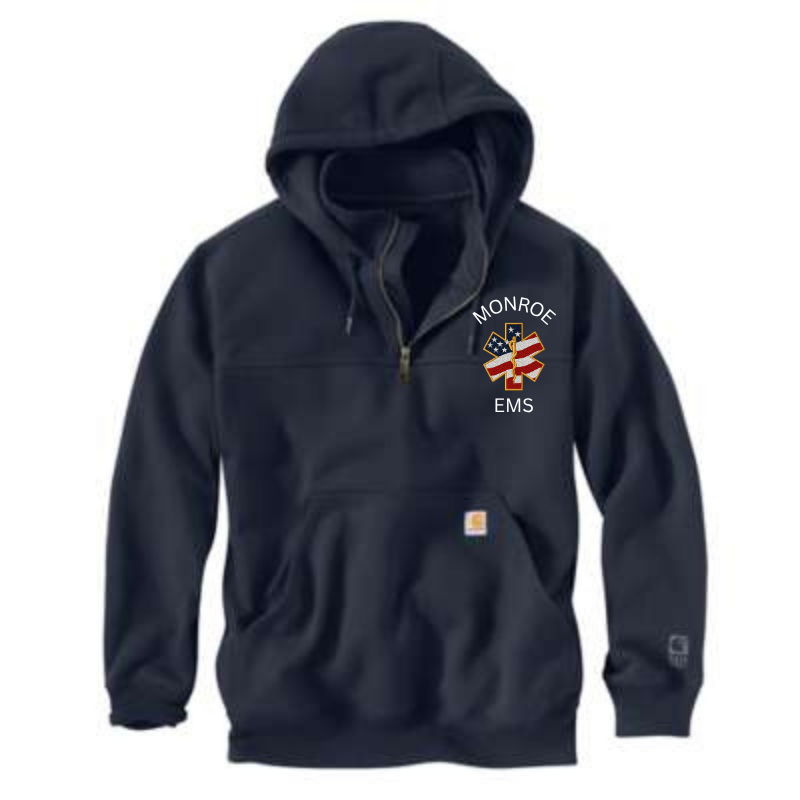 Monroe VAC Carhartt Rain Defender Hoody | Navy | USA Flag Logo