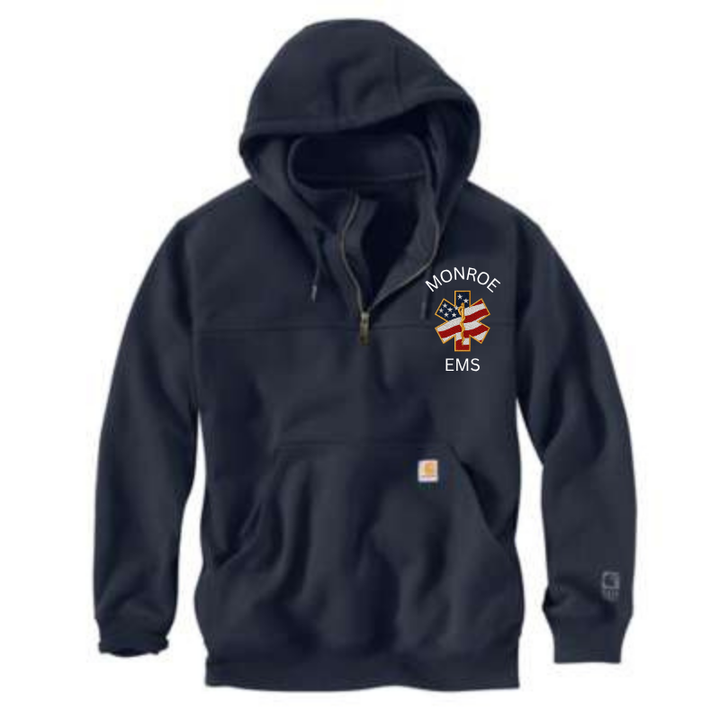Monroe VAC Carhartt Rain Defender Hoody | Navy | USA Flag Logo