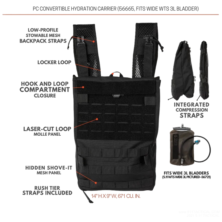 PC Convertible Hydration Carrier | Black