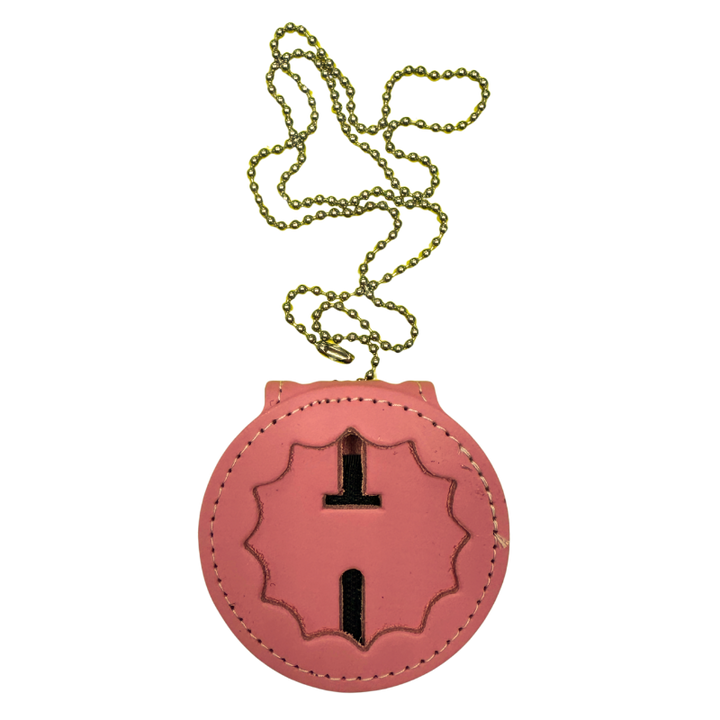 REC. BELT CLIP BADGE HLDR W PKT &amp; CHAIN | Pink