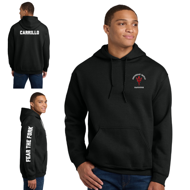 Northeast Devils Fear the Fork Sleeve Hoody Unisex Adult &amp; Youth | Black