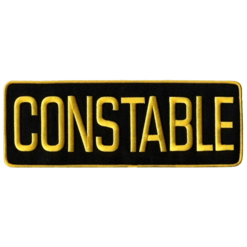 Constable Back Patch, Sew on | Gold / Black