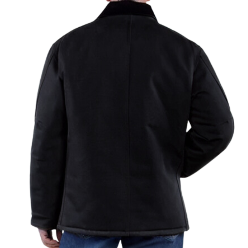 Loose Fit Firm Duck Insulated Traditional Coat | Black