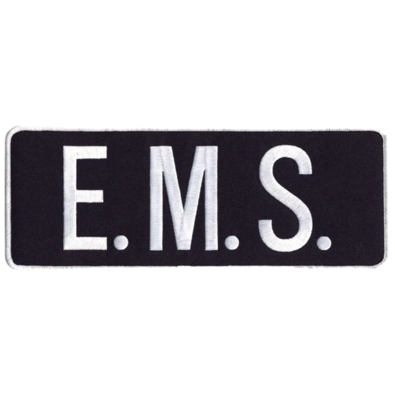 EMS Back Patch, 11x4", Sew On | White/Midnight Blue