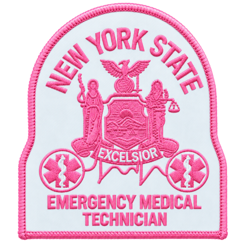 NYS EMT PATCH 4X45/8 | Pink White