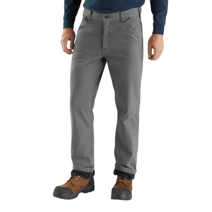 Rugged Flex® Relaxed Fit Canvas Knit-Lined Utility Work Pant | Gravel
