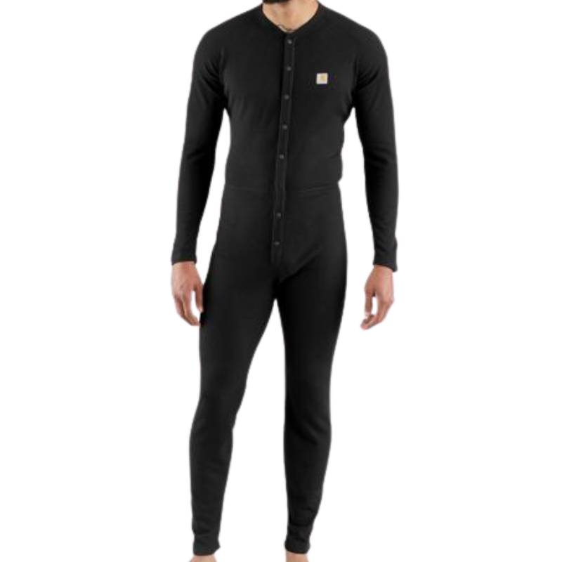 Men's Base Layer Union Suit - Classic Cotton-Poly | Black