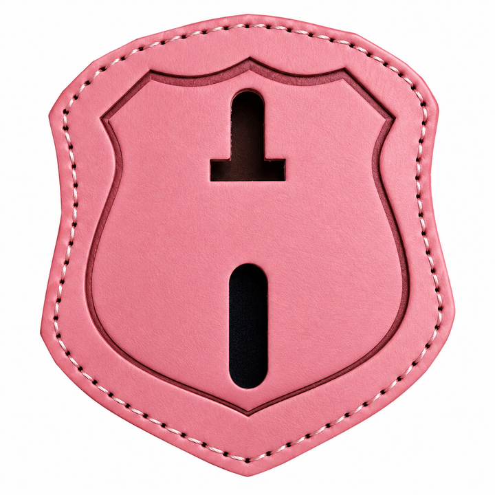 REC. BELT CLIP BADGE HLDR W PKT &amp; CHAIN | Pink