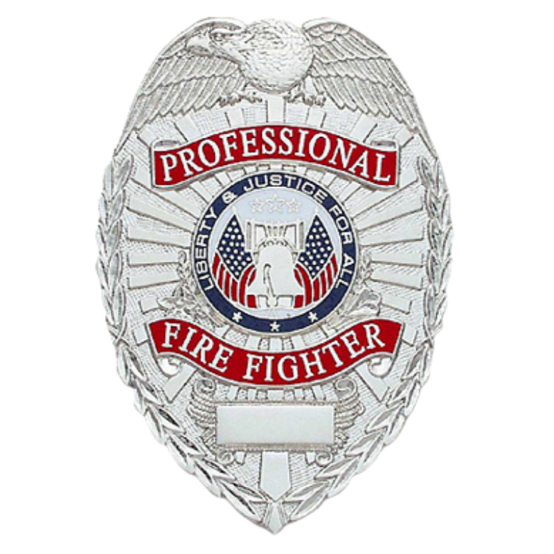 Stock Badge - Professional Firefighter | Nickel