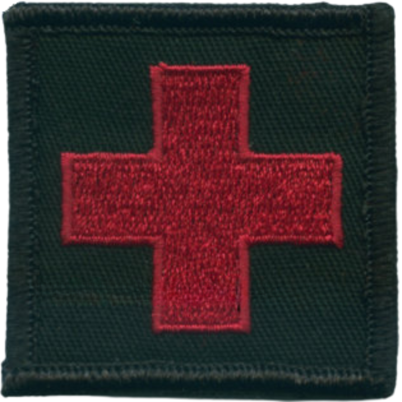 Red Cross Patch W/ Velcro | Black
