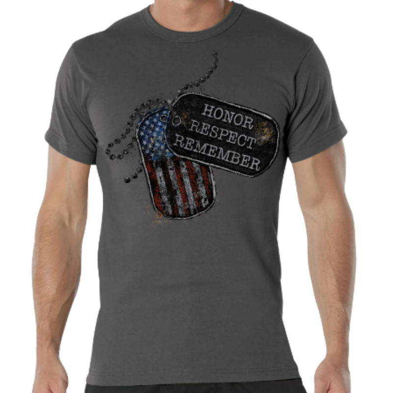 Honor Respect Remember Short Sleeve T-Shirt | Charcoal