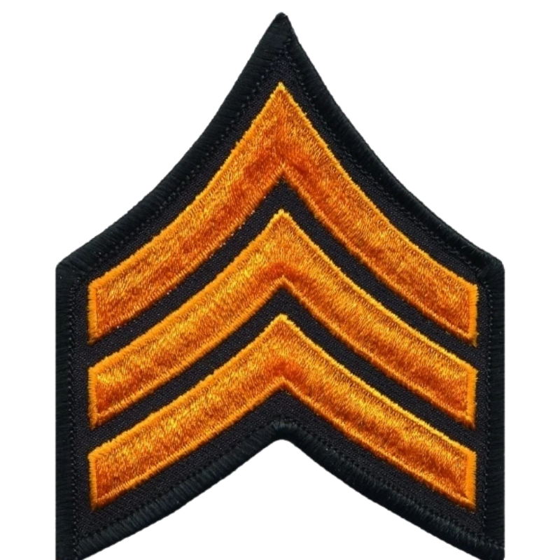 SGT Chevrons Merrowed Border | Dark Gold / Black