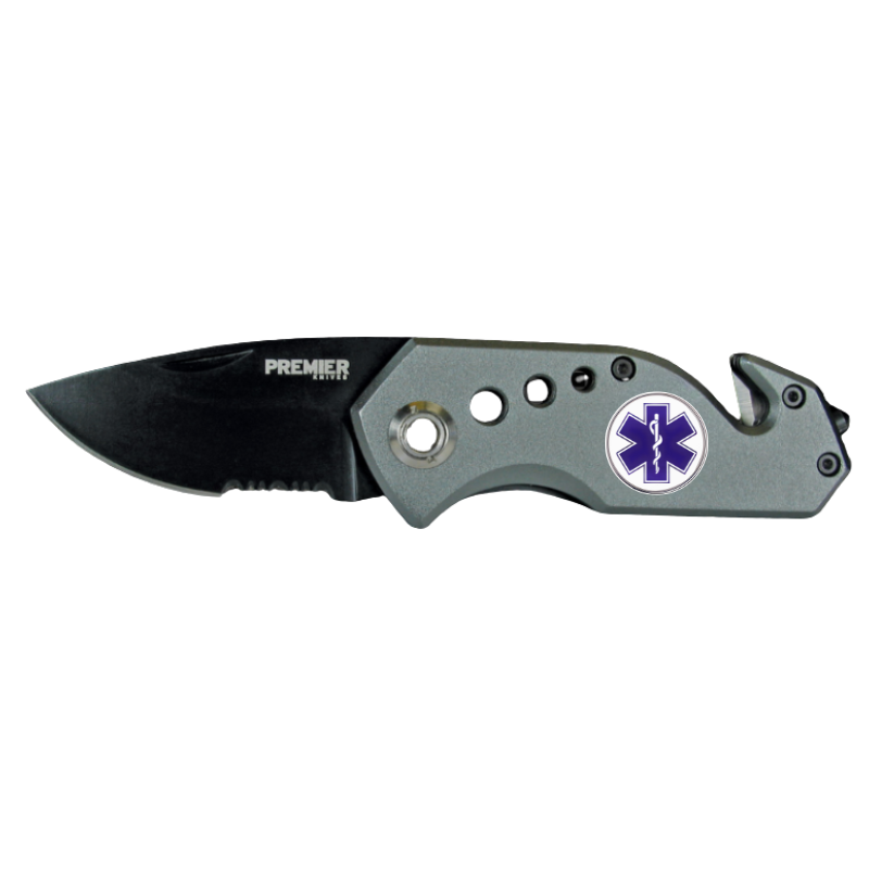 Drop Point Knife W/ Star Of Life Logo