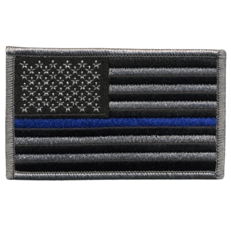 U.S. Flag Patch Blue Stripe | Grey / Black