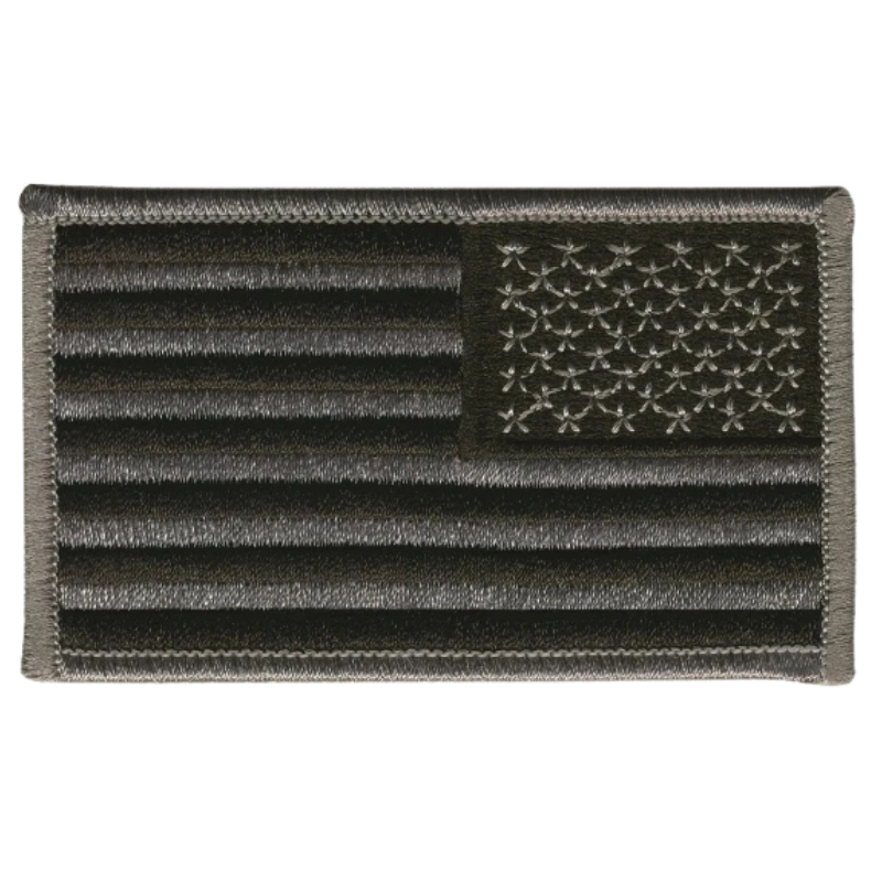 Reverse U.S Flag Patch w/ Velcro | Grey / Black