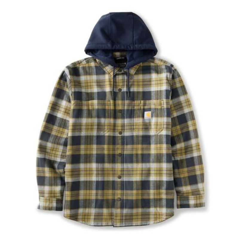 Rugged Flex™ Relaxed Fit Flannel Fleece Lined Hooded Shirt Jac | Blue Cove