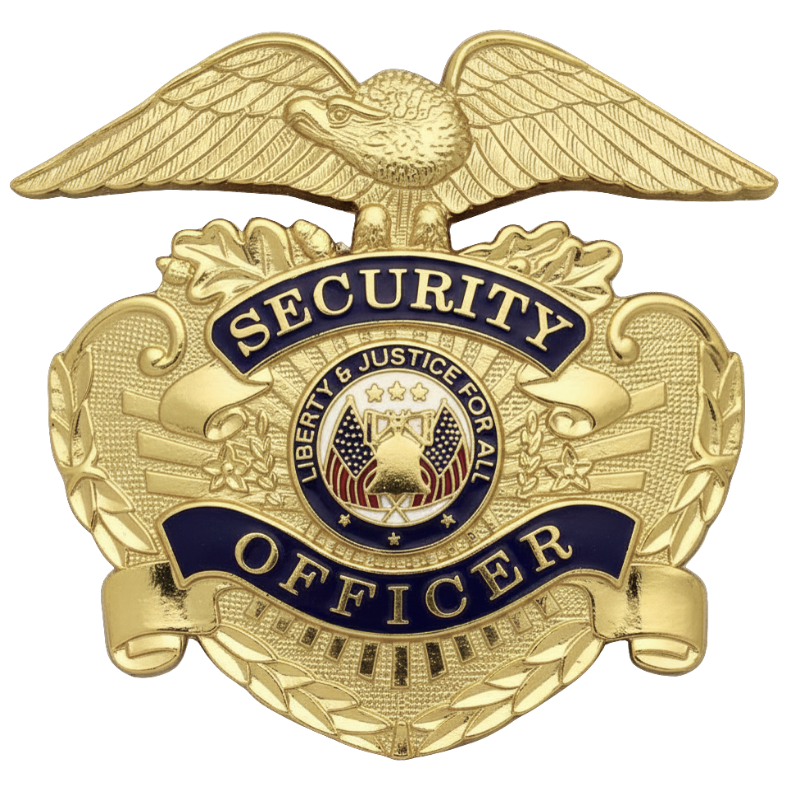 Security Officer Hat Badge w/ Clutch | Gold