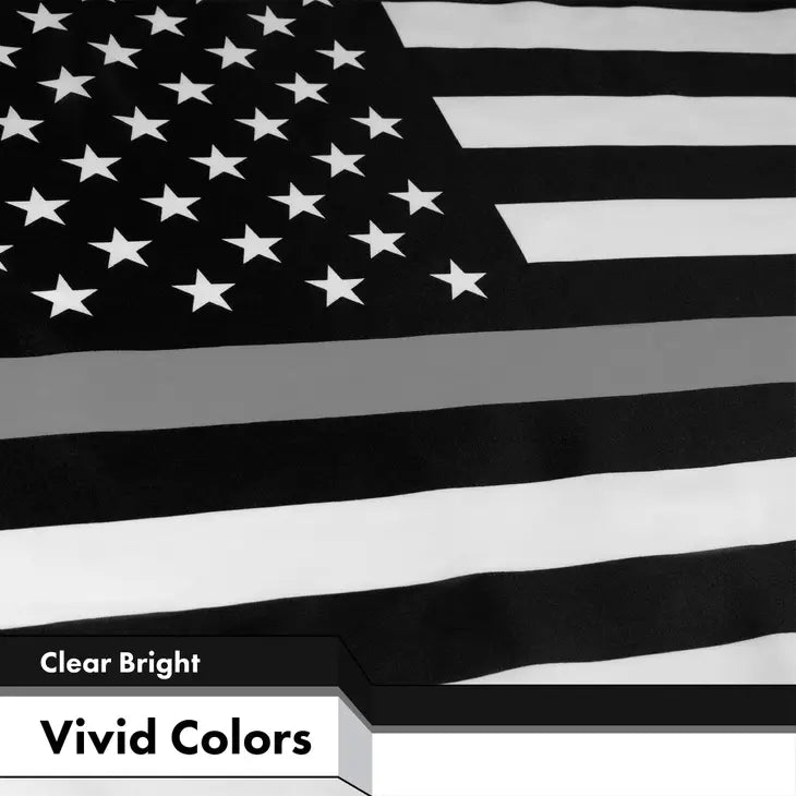 Thin Gray Line American Flag 150D Polyester 3x5 FT Printed Flag