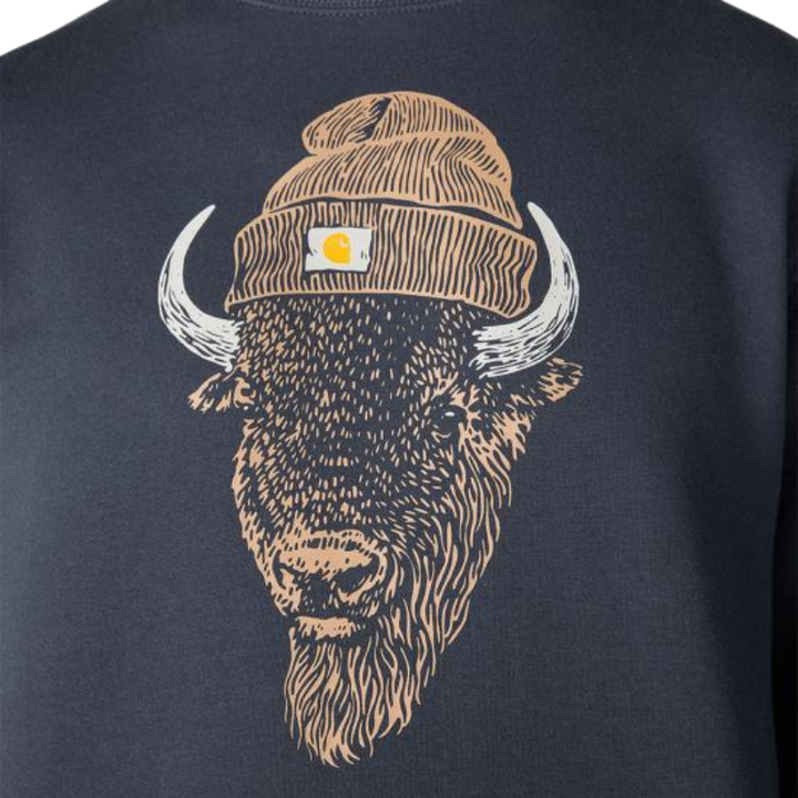 Sawyer Bison Crewneck Sweatshirt | Navy