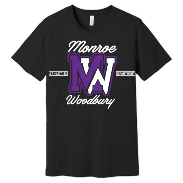 Monroe Woodbury Athletics Short Sleeve Unisex Adult  & Youth Tee | Heather Grey or Black