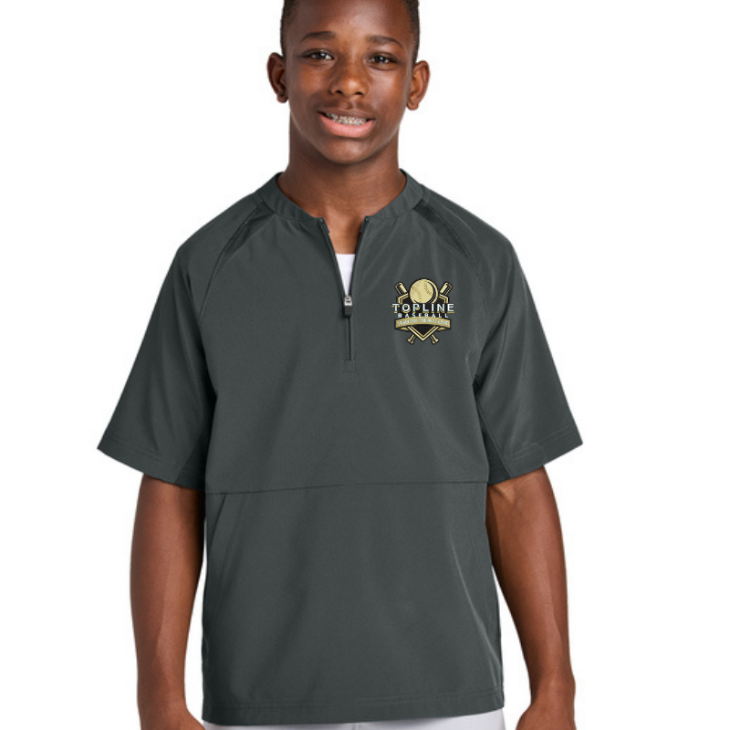 Topline Adult &amp; Youth Cage Shirt | Grey or Black | Cross Bats Logo | Optional Name
