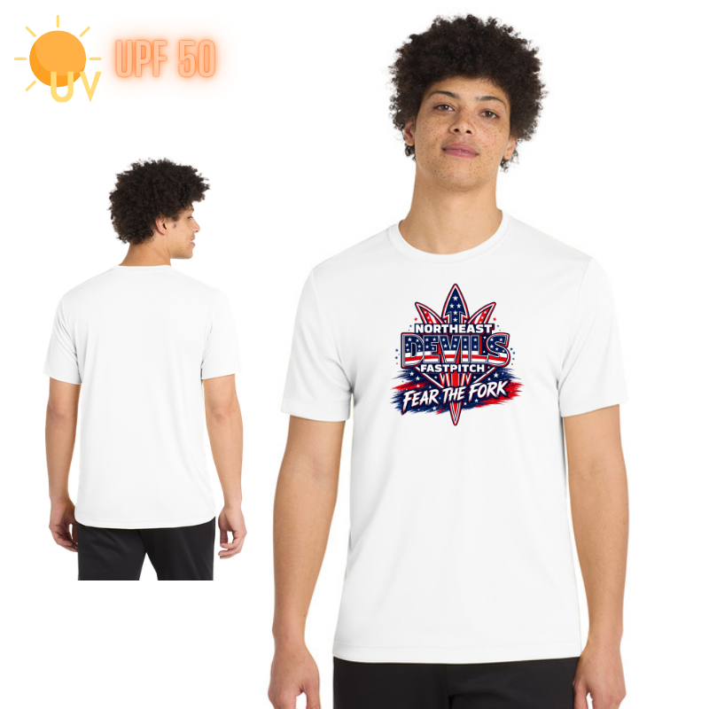 Northeast Devils Fear the Fork USA Unisex UPF 50 Tee | White
