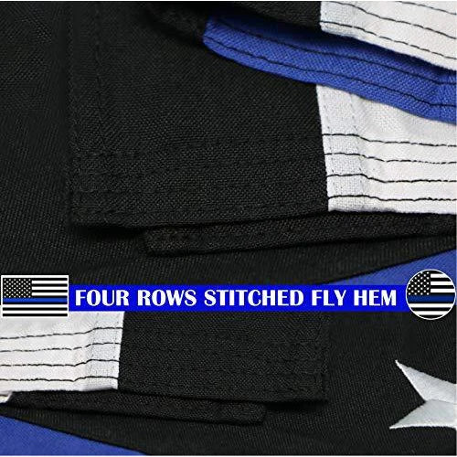 Thin Blue Line Flag 220gsm Embroidered Spun Polyester 3x5 Ft