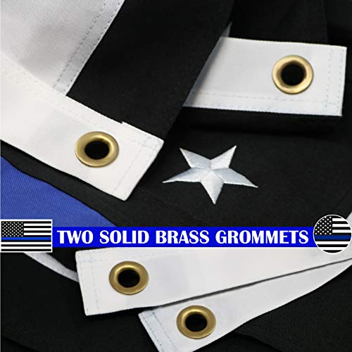 Thin Blue Line Flag 220gsm Embroidered Spun Polyester 3x5 Ft