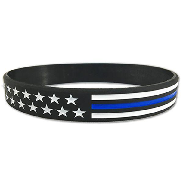 Thin Blue Line 8" American Flag Bracelet