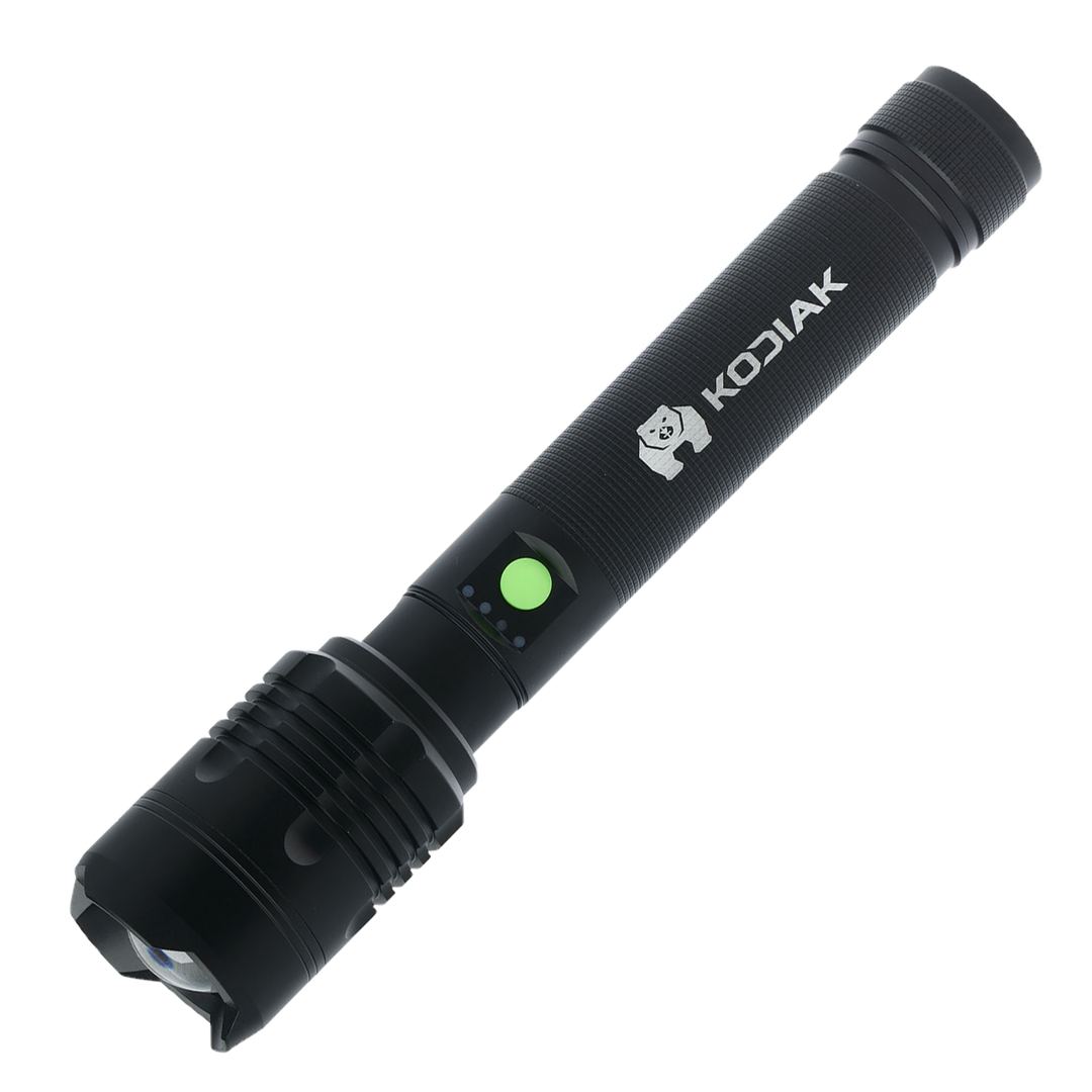 army flashlight rechargeable Kodiak Kiran 10,000 Lumen Rechargeable Tactical Flashlight – Harriman Army -Navy