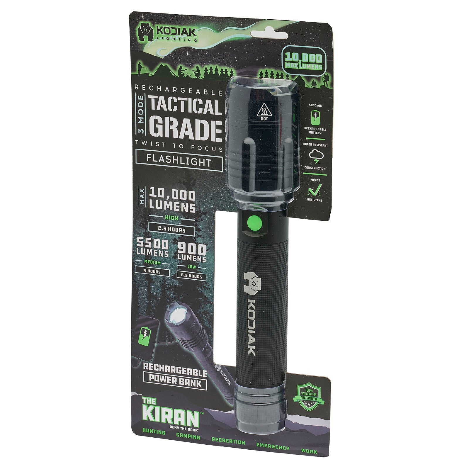 Kodiak Kiran 10,000 Lumen Rechargeable Tactical Flashlight – Harriman Army-Navy Kodiak Kiran 10,000 Lumen Rechargeable Tactical Flashlight – Harriman Army-Navy