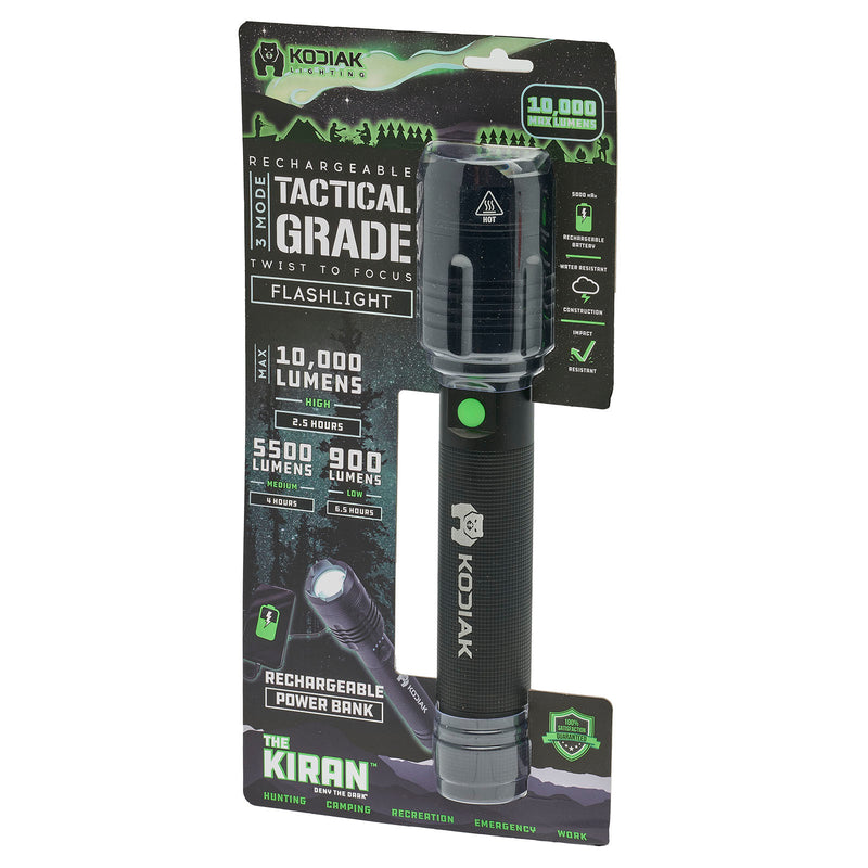 Kodiak Kiran 10,000 Lumen Rechargeable Tactical Flashlight