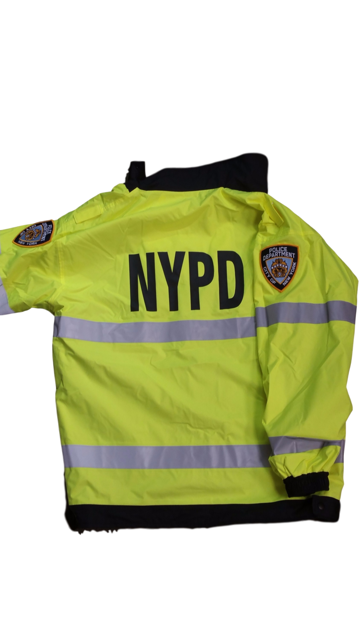 NYPD Reversible Hi-Vis Raincoat with Screen Print & Patches