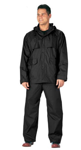 2 Piece Microlite PVC Waterproof Rain Suit | Black