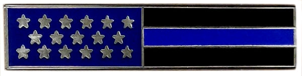Thin Blue Line American Flag Citation Bar | Silver Backing