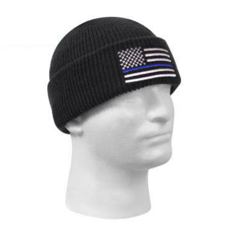 Thin Blue Line Embroidered Winter Watch Cap  Hat