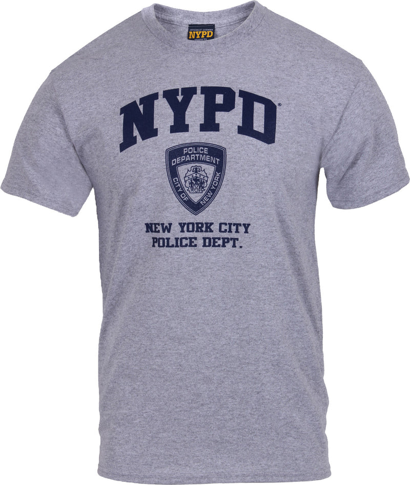 Officially Licensed NYPD Full Chest T-Shirt | Grey