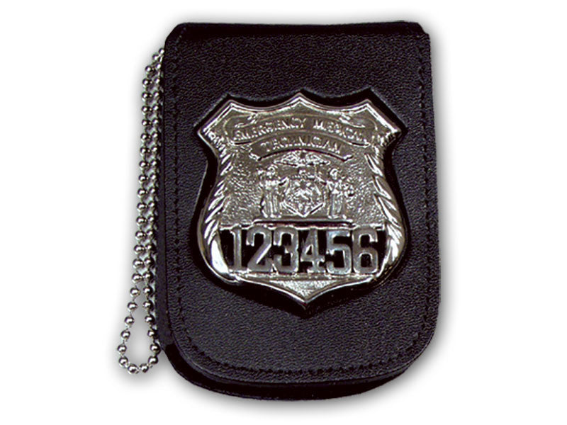 Recessed Neck Badge and ID Holder With 30" Beaded Chain and Velcro Closure Belt Clip Badge Holder with Velcro Closure