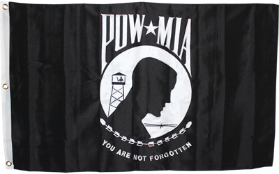 P.O.W M.I.A 2-ply Embroidered Flag | Multiple Sizes