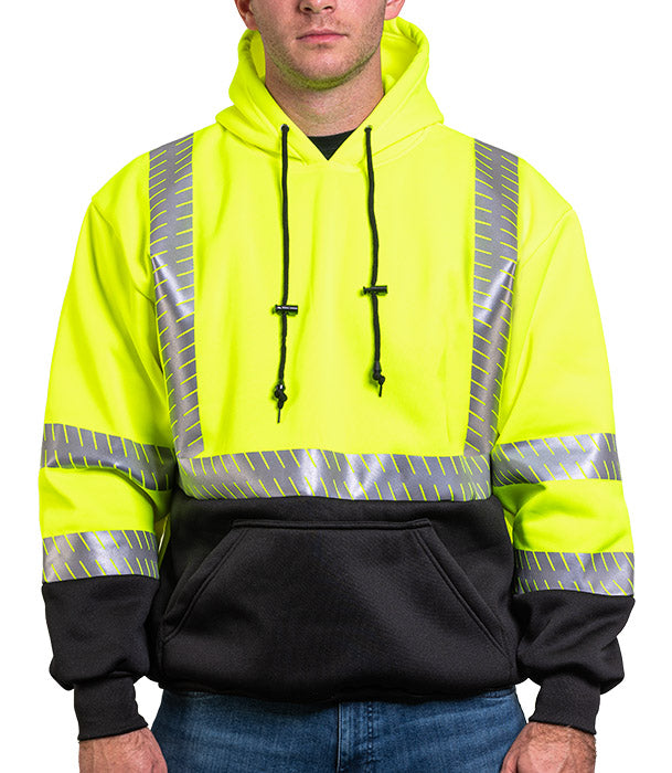 Pullover Hi Vis Hoodie with Reflective Tape
