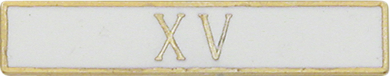 X V Roman 15 Years of Service White Citation Bar