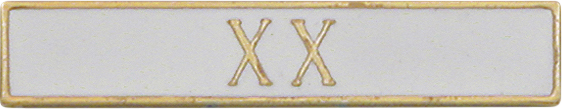 X X Roman 20 Years of Service White Citation Bar