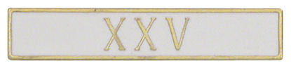 X X V Roman 25 Years of Service White Citation Bar
