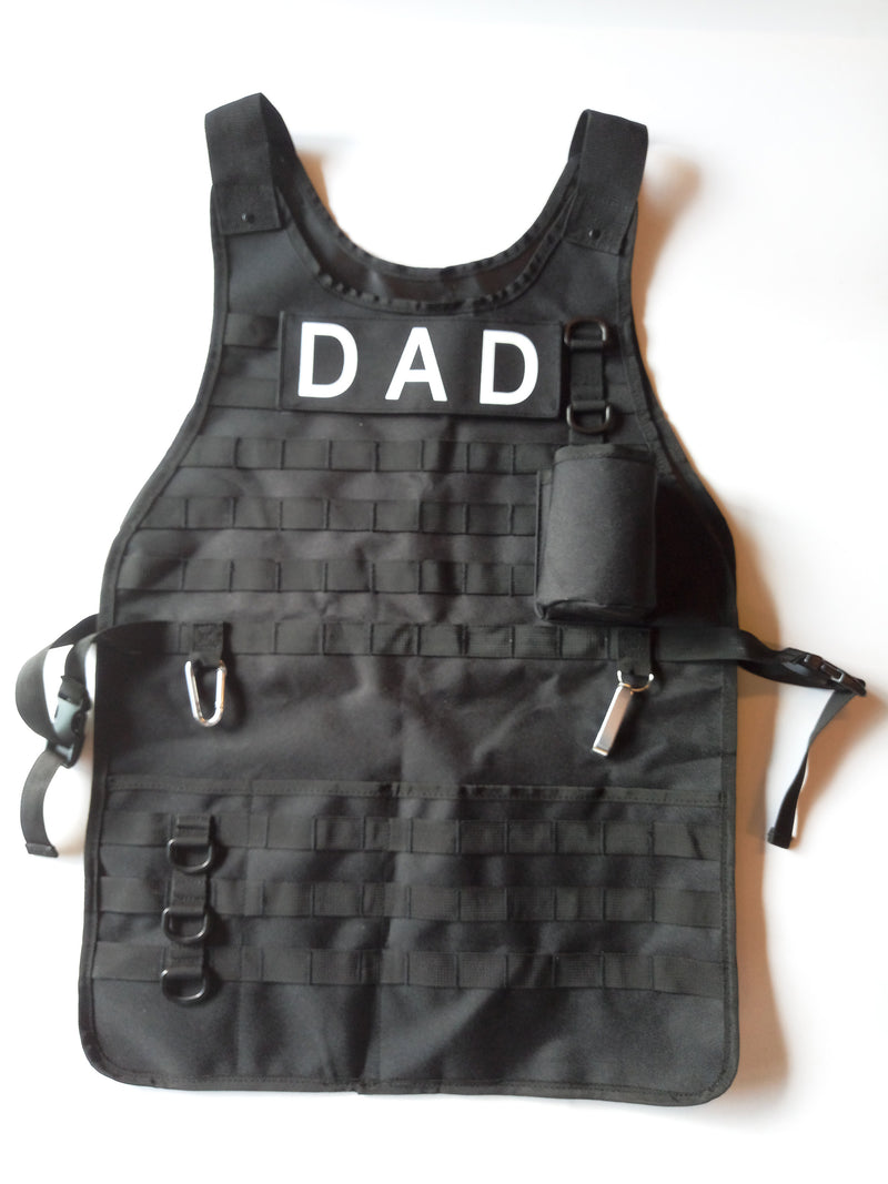 TACTICAL BBQ APRON (comes with chef, mom and dad velcro patch option)