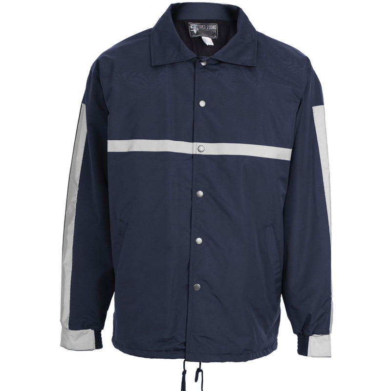 Lined Raid Style Jacket with Reflective Striping in Navy