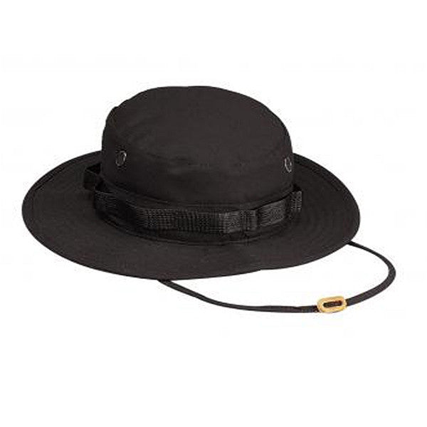 100% Cotton Rip-Stop Boonie Hat | Black - BLACK