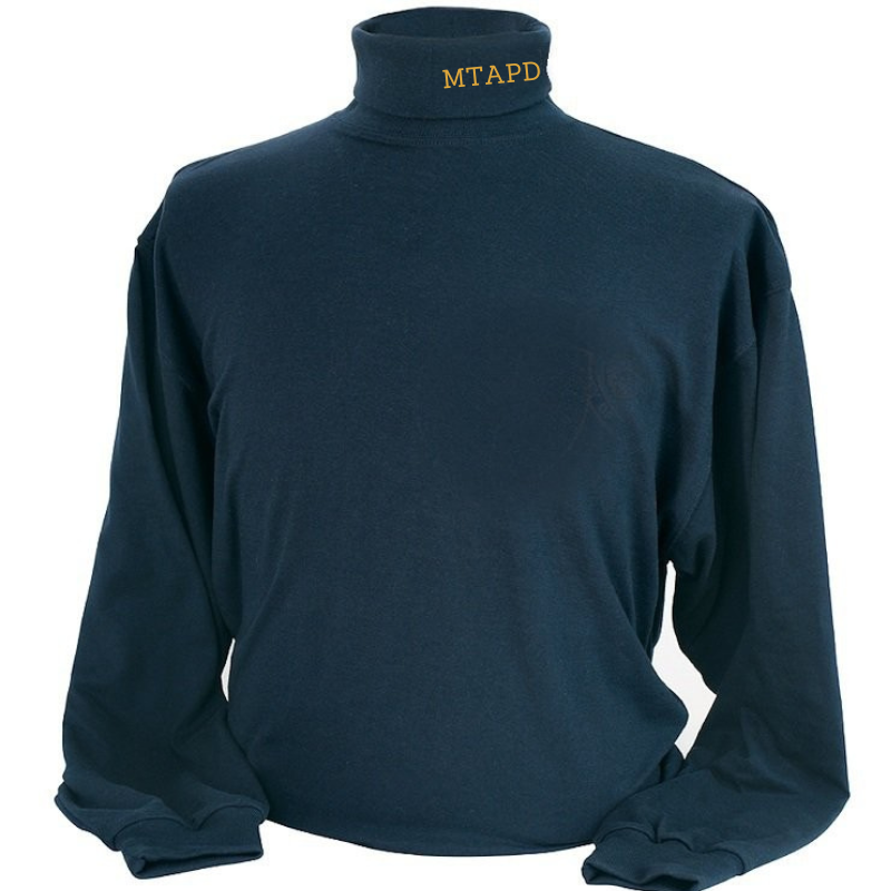 MTAPD Turtleneck in Gold on Navy