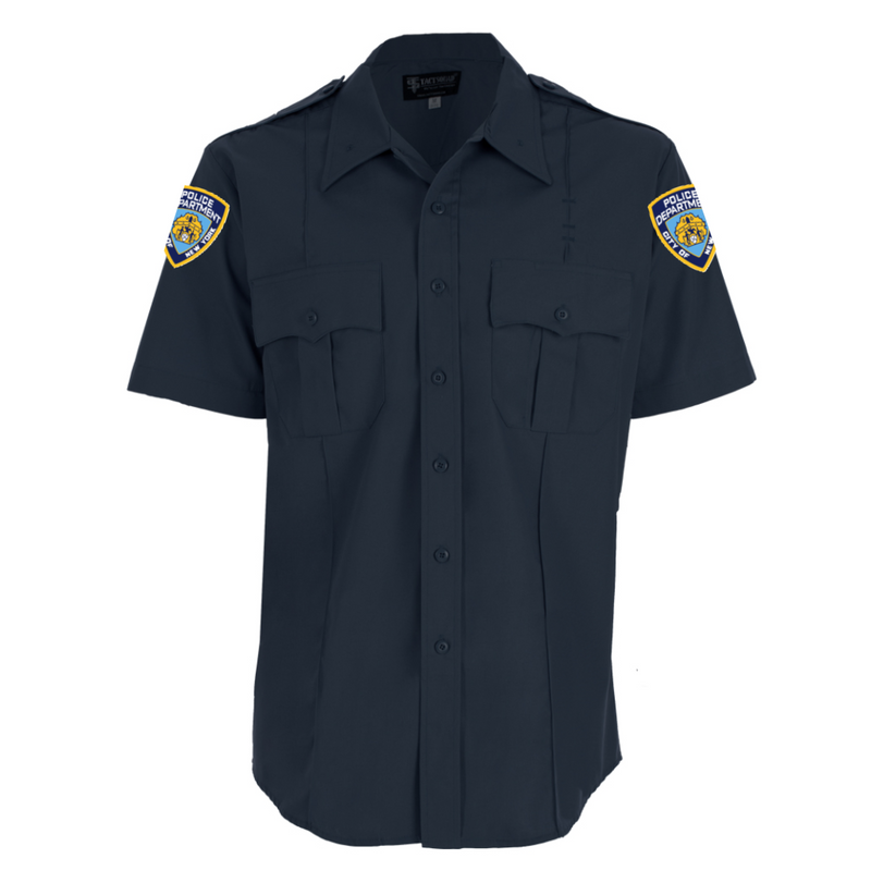 NYPD Poly/Cotton Short Sleeve Shirt with Patches